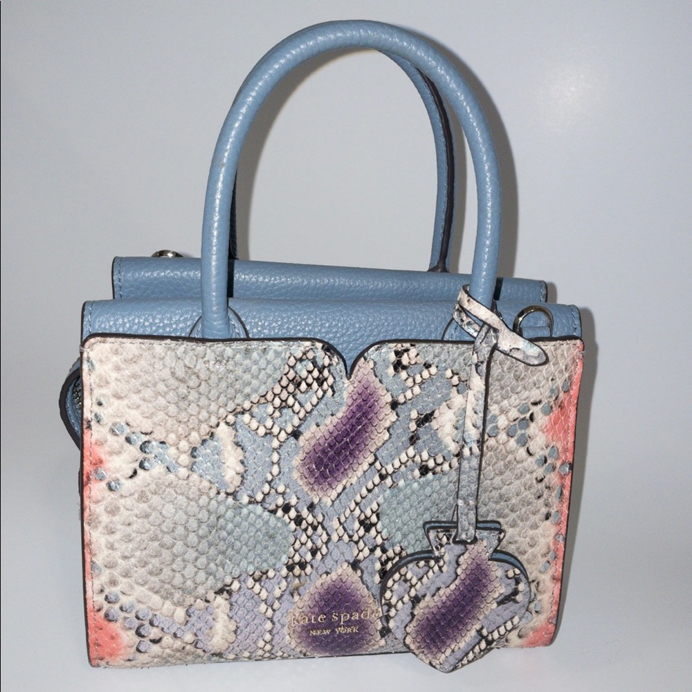 Kate Spade Snake-embossed Mini Blue Bag